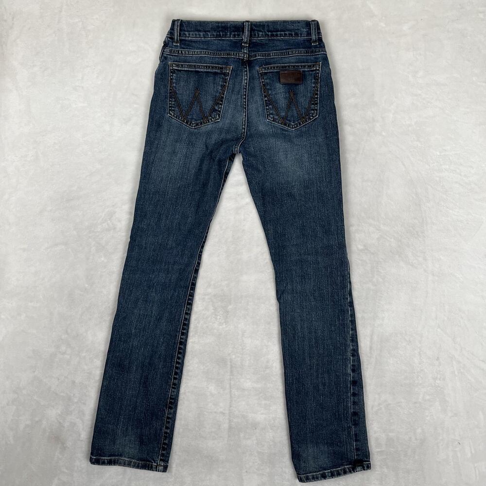 Wrangler Retro Slim Straight Jeans Boys 14 Blue Stretch Denim Medium Wash Casual